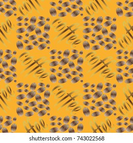Coffee bean seamless pattern background. Illustration with text.