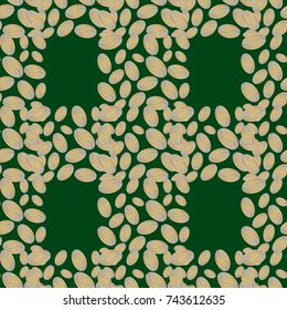Coffee bean seamless pattern background. Coffees seeds.