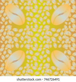 Coffee bean seamless pattern background. Coffees seeds.