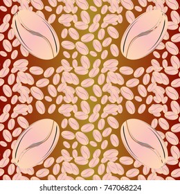 Coffee bean seamless pattern background. Coffees seeds.