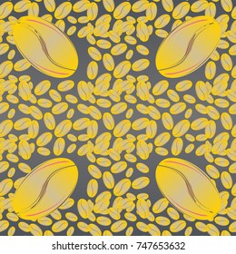 Coffee bean seamless pattern background. Coffees seeds.
