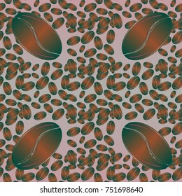 Coffee bean seamless pattern background. Coffees seeds.