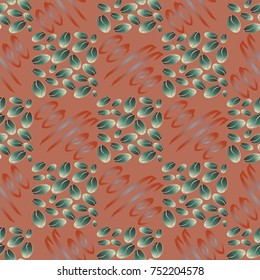 Coffee bean seamless pattern background. Illustration with text.