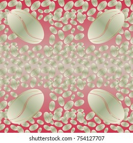 Coffee bean seamless pattern background. Coffees seeds.