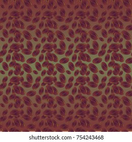 Coffee bean seamless pattern background. Coffees seeds.
