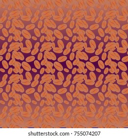 Coffee bean seamless pattern background. Coffees seeds.