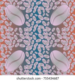 Coffee bean seamless pattern background. Coffees seeds.