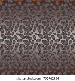 Coffee bean seamless pattern background. Coffees seeds.
