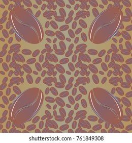 Coffee bean seamless pattern background. Coffees seeds.