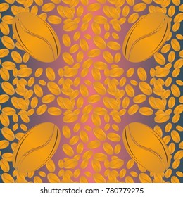 Coffee bean seamless pattern background. Coffees seeds.
