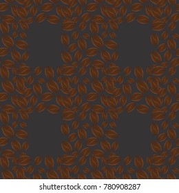 Coffee bean seamless pattern background. Coffees seeds.