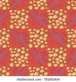 Coffee bean seamless pattern background. Illustration with text.