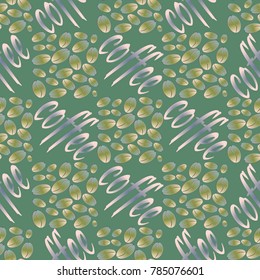 Coffee bean seamless pattern background. Illustration with text.