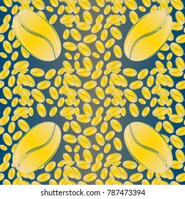 Coffee bean seamless pattern background. Coffees seeds.
