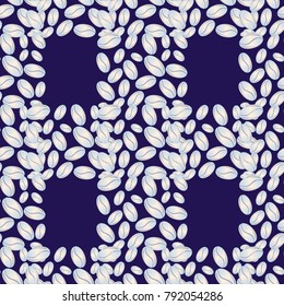 Coffee bean seamless pattern background. Coffees seeds.