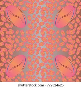 Coffee bean seamless pattern background. Coffees seeds.