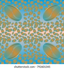 Coffee bean seamless pattern background. Coffees seeds.