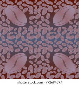 Coffee bean seamless pattern background. Coffees seeds.