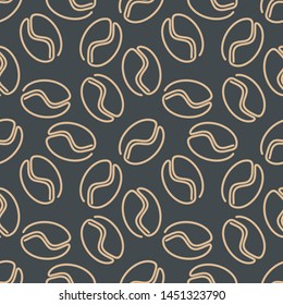 Coffee bean seamless pattern. Vector illustration