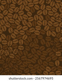 Coffee Bean Seamless Pattern. Vector Illustration of Coffee Beans for Coffee Manufacture, Cafes and Restauraunts stock illustration