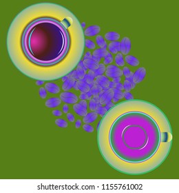 Coffee bean or seed with cup.