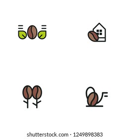 Coffee Bean Set Idea Creative Abstract Business Icon Logo