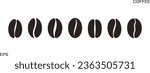 Coffee bean set. Isolated coffe beans on white background