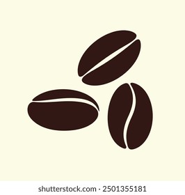 Coffee bean set. Isolated coffe beans on white background