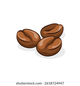 Coffee bean set. Isolated coffe beans on white background