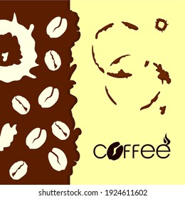 coffee bean set on yellow background
