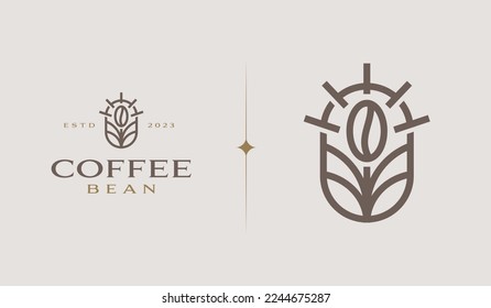 Coffee Bean. Coffee Shop Logo Illustration. Universal creative premium symbol. Vector sign icon logo template. Vector illustration