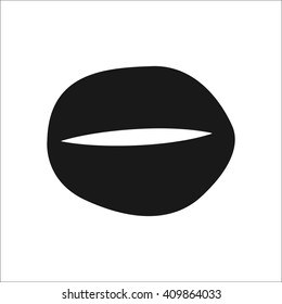 Coffee bean sign simple icon on background