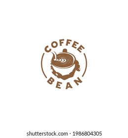 vector de logotipo de silueta de frijol de café