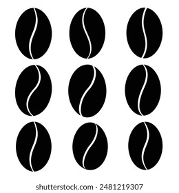 Coffee bean silhouette vector illustration