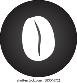 Coffee bean simple icon  on round background