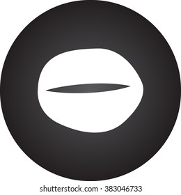 Coffee bean simple icon  on round background