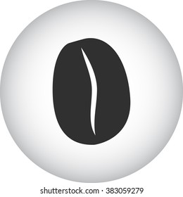 Coffee bean simple icon  on round background