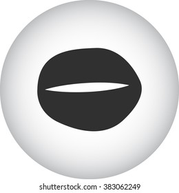 Coffee bean simple icon  on round background