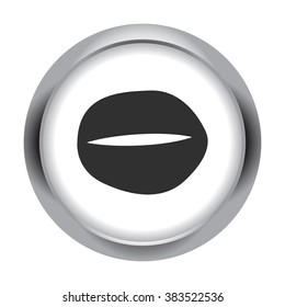 Coffee bean simple icon  on round background