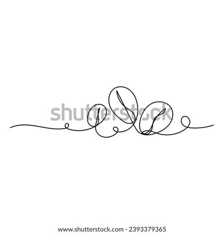 Coffee Bean Simple Line Art 