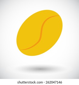 Coffee bean. Single flat icon on white background. Vector illustration.