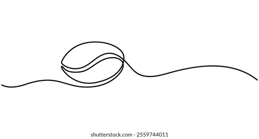 Coffee Bean Single Line Icon, Continuous one line drawing of coffee beans. One line drawing illustration of roasted coffee beans. International coffee day concept line art. Editable outline, Vertical.