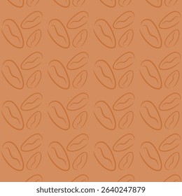 Coffee Bean Sketch Pattern.  Seamless coffee bean pattern in hand-drawn sketch style. Ideal for backgrounds, packaging, textiles, and coffee-themed designs.