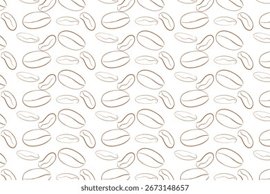 Dibujo de grano de café patrón de textura sin fisuras para la decoración del café