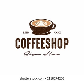 Coffee Bean, Smoke and Cafe Cup Mug logo design, coffee logo