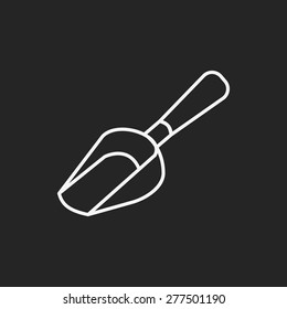 Coffee bean spoon line icon
