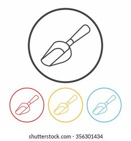 Coffee bean spoon line icon