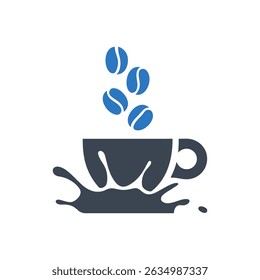 Ícone De Vapor De Feijão De Café Isolado No Fundo Branco