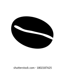 símbolo de judía de café icono de línea negra plana, Ilustración vectorial