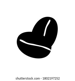 símbolo de judía de café icono de línea negra plana, Ilustración vectorial